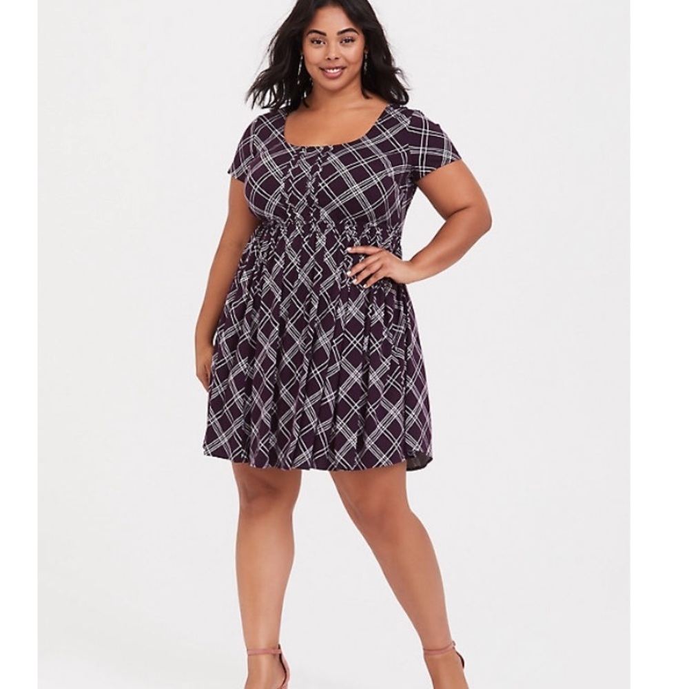 Torrid Purple Plaid Dress - Picture 5 of 10